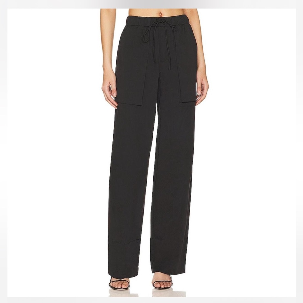 H:ours Revolve Lennox Black Straight Leg Track Pants
